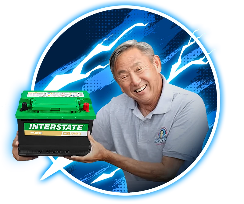 Battery bill holding a battery coming out of an electric background